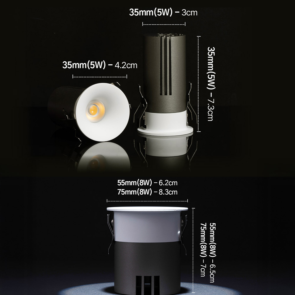 LED COB 커브드 다운라이트 안티글레어 DC타입 3type