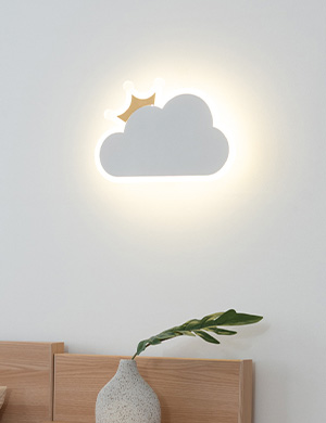 LED 크라운 구름 키즈 벽등 10W (220v 콘센트 겸용)