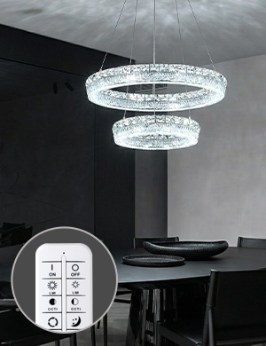 LED 크리스탈 아일린 2등 원형 식탁등 식탁조명 60W